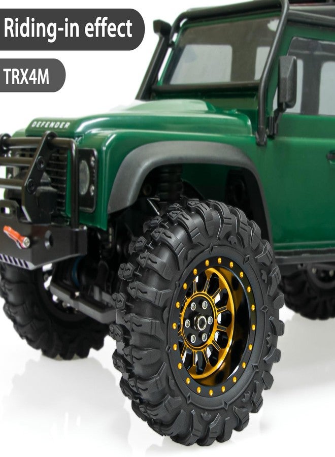LRFHL 1.3" Beadlock Wheel Tires Aluminum 1.3 Beadlock Wheels and Tires Upgraded 1.45-inch Wheel for 1/24 SCX24 1/18 TRX4M RC Crawler Car Upgrade (4PCS, Gold) - Image 3